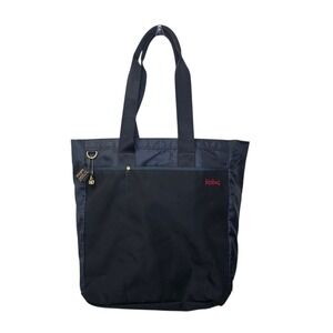 Vintage Kipling Black Tote Bag Monkey Charm Large Travel Work Y2K NWT